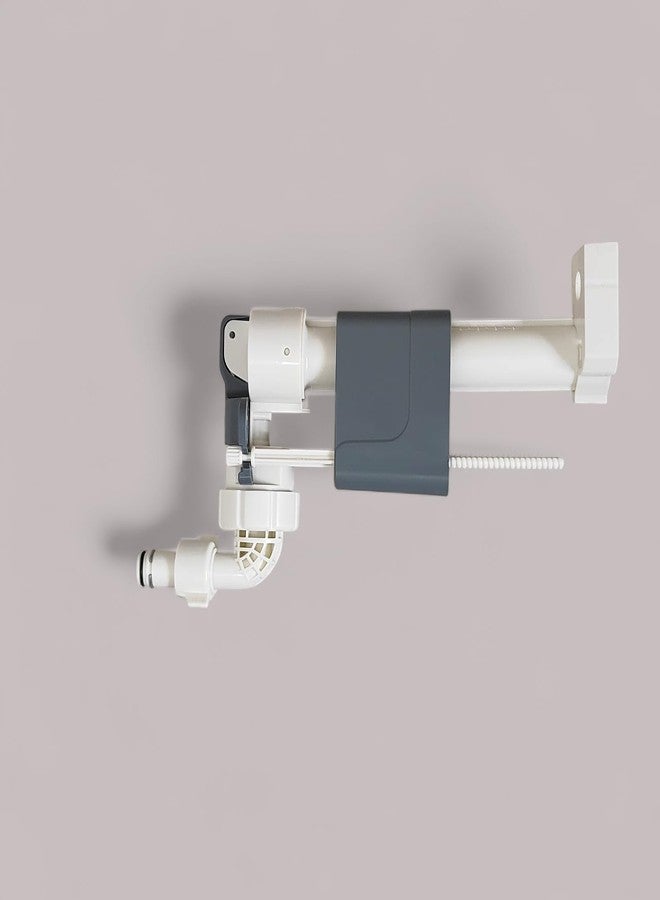 Ausam Ausum Plastic Concealed Tank Fill Inlet Valve and Flush Tank Lever Set | American Standard Bathroom Accessories | Ballcock Flush for Wall Mounted Toilet Cistern Installation and Spare Parts (White) - Image 2